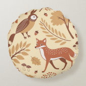 北欧エレガント秋パターン ラウンドクッション (裏面)