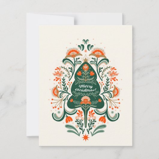 北欧オーナメントの北欧クリスマスツリー シーズンカード (正面)