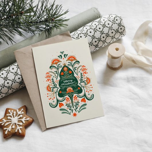 北欧オーナメントの北欧クリスマスツリー シーズンカード