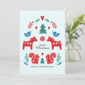 北欧カラフル北欧メリークリスマスホリド シーズンカード (スタンド正面)