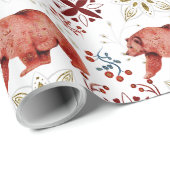 北欧クマと万華鏡のように千変万化するパターンパターン ラッピングペーパー (ロールコーナー)