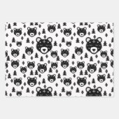 北欧クマのクリスマスラッピング紙セット3 ラッピングペーパーシート (正面)