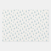 北欧クリスタルティール（緑がかった色）クリスマスディアー ラッピングペーパーシート (正面3)