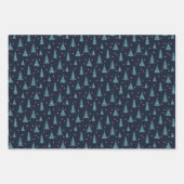 北欧クリスタルティール（緑がかった色）クリスマスディアー ラッピングペーパーシート (正面2)