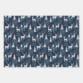 北欧クリスタルティール（緑がかった色）クリスマスディアー ラッピングペーパーシート (正面)