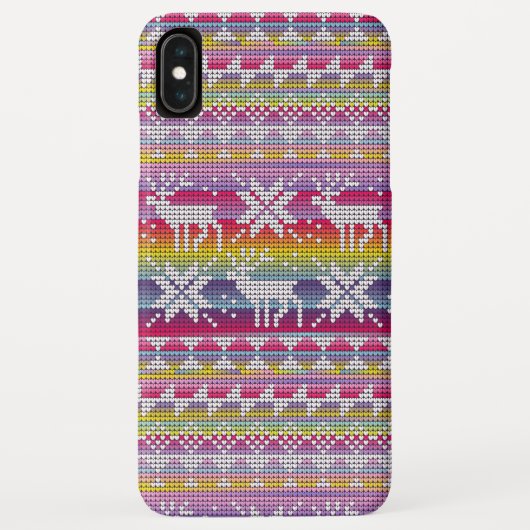 北欧クリスマスカラフル冬編み模様 Case-Mate iPhoneケース (裏面)