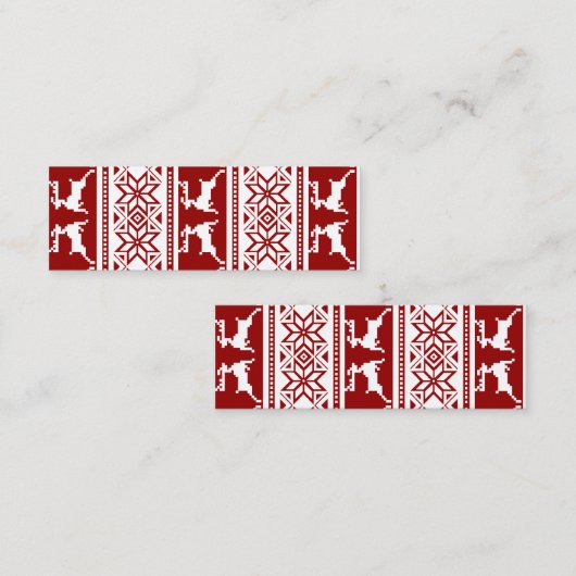 北欧クリスマススススススカンジナビアのトナカイのブックマーク スキニー名刺 (正面/裏面)