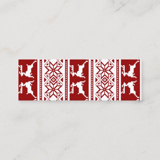 北欧クリスマススススススカンジナビアのトナカイのブックマーク スキニー名刺 (裏面)