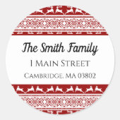 北欧クリスマススススススカンジナビアのトナカイの住所 ラウンドシール (正面)