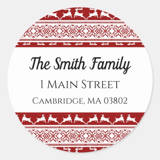 北欧クリスマススススススカンジナビアのトナカイの住所 ラウンドシール (正面)