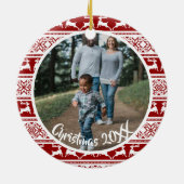 北欧クリスマススススススカンジナビアのトナカイ一家 セラミックオーナメント (裏面)