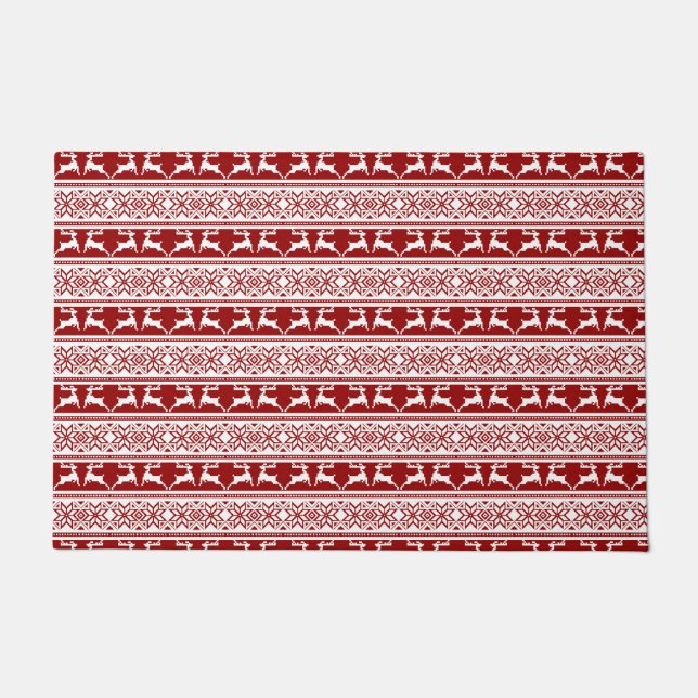 北欧クリスマススススススカンジナビアのトナカイ ドアマット (正面)