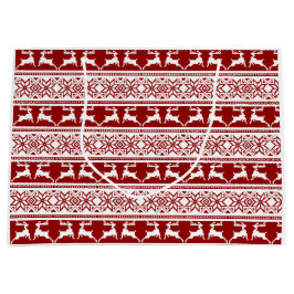 北欧クリスマススススススカンジナビアのトナカイ ラージペーパーバッグ