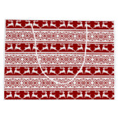 北欧クリスマススススススカンジナビアのトナカイ ラージペーパーバッグ (裏面)