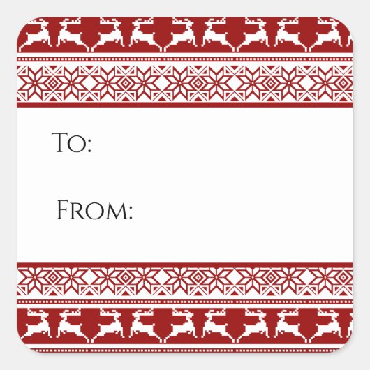 北欧クリスマスススススススカンジナビアトナディギフトラベル スクエアシール (正面)