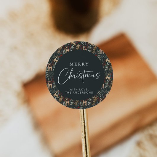 北欧クリスマスステッカー休日ラベルスカンジディアー ラウンドシール