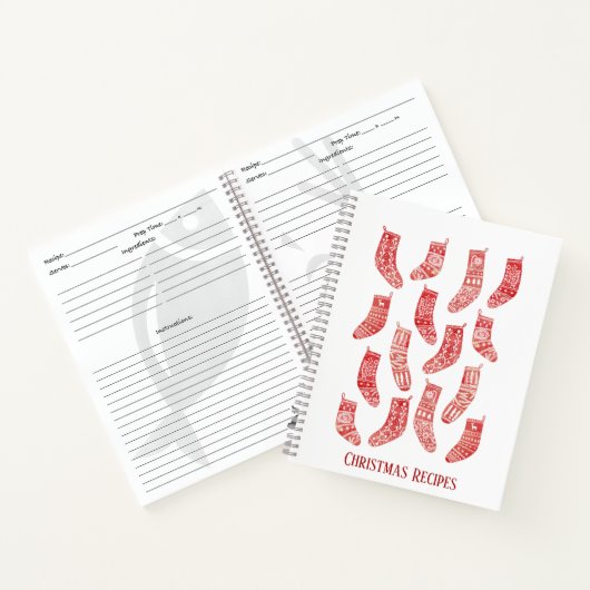 北欧クリスマスストッキングカスタムレシピノート ノートブック (内部)