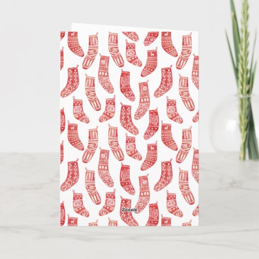 北欧クリスマスストッキングクリスマスホリデーカード シーズンカード (裏面)