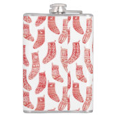 北欧クリスマスストッキングパタ赤と白ーン フラスク (裏面)