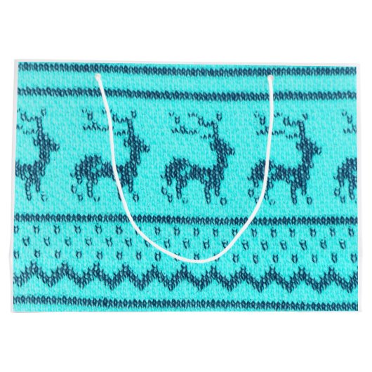 北欧クリスマスセーターの模様 ラージペーパーバッグ (裏面)