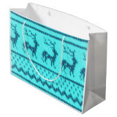 北欧クリスマスセーターの模様 ラージペーパーバッグ (裏面アングル)