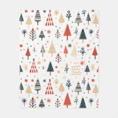 北欧クリスマスツリーズノルディック フリースブランケット (正面)