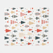 北欧クリスマスツリーズノルディック フリースブランケット (正面(横))