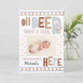 北欧クリスマスツリーズボホ3フォトホリデー誕生 案内状 (スタンド正面)