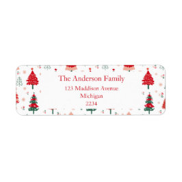 北欧クリスマスツリーパターンフェスティバルクリスマス ラベル