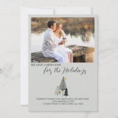 北欧クリスマスツリー風景写真の新しいアドレス シーズンカード (正面)