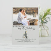 北欧クリスマスツリー風景写真の新しいアドレス シーズンカード (スタンド正面)