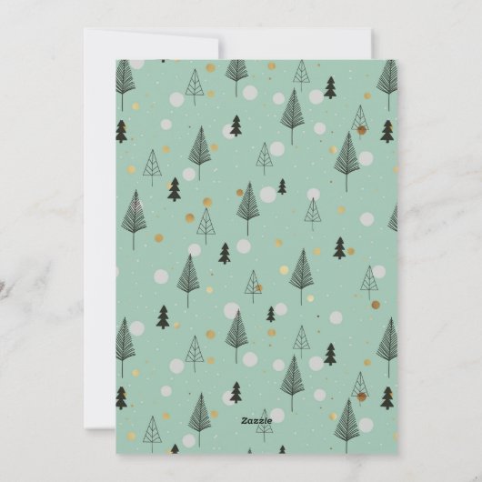 北欧クリスマスツリー風景写真の新しいアドレス シーズンカード (裏面)