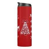 北欧クリスマストナカイ白サンタヘルパーレッド タンブラー (回転右)
