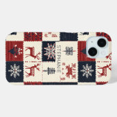 北欧クリスマスニット | トナカイ&スノーフレーク Case-Mate iPhoneケース (裏面 (横))