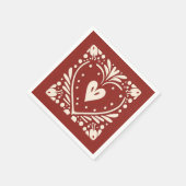 北欧クリスマスハート スタンダードカクテルナプキン (角)