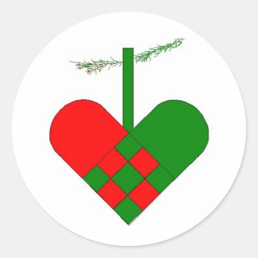北欧クリスマスハート ラウンドシール (正面)