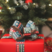 北欧クリスマスパターン サテンリボン