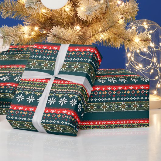 北欧クリスマスパターン ラッピングペーパー (クリスマス)