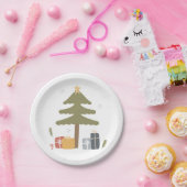 北欧クリスマスパーティースカンジクリスマスツリー ペーパープレート (パーティー)