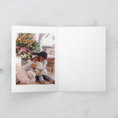 北欧クリスマスブルーの鳥の写真 シーズンカード (内部)