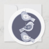 北欧クリスマスブルーの鳥の写真 シーズンカード (正面)