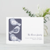 北欧クリスマスブルーの鳥の写真 シーズンカード (スタンド正面)