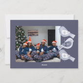 北欧クリスマスブルーの鳥の写真 シーズンカード (裏面)