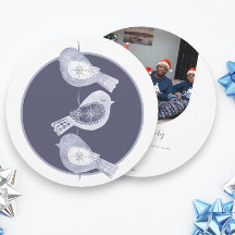 北欧クリスマスブルーの鳥の写真