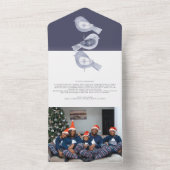 北欧クリスマスブルーバードフォトホリデーカード オールインワン招待状 (内側)