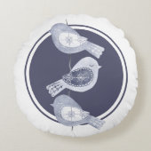 北欧クリスマスブルーバード ラウンドクッション (正面)