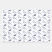 北欧クリスマスブルーバード ラッピングペーパーシート (正面)