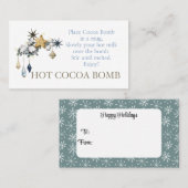 北欧クリスマスホットココア爆弾ラベル、ラベル間 名刺 (正面/裏面)