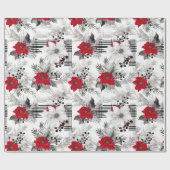 北欧クリスマスポインセティラッピング紙 ラッピングペーパー (フラット)