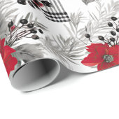 北欧クリスマスポインセティラッピング紙 ラッピングペーパー (ロールコーナー)